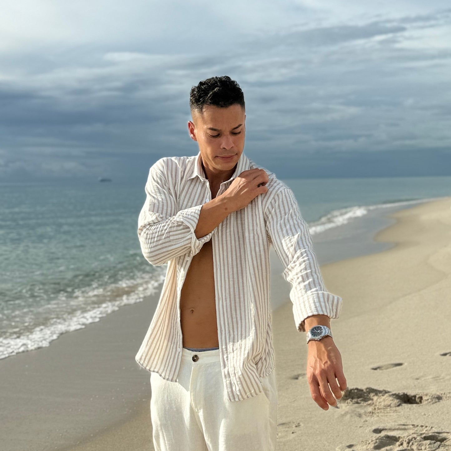 Portofino Sand Striped Shirt
