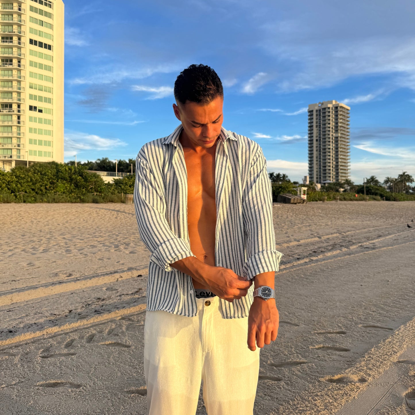 Portofino Blue Striped Shirt