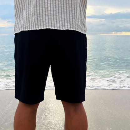 Como Black Linen Shorts