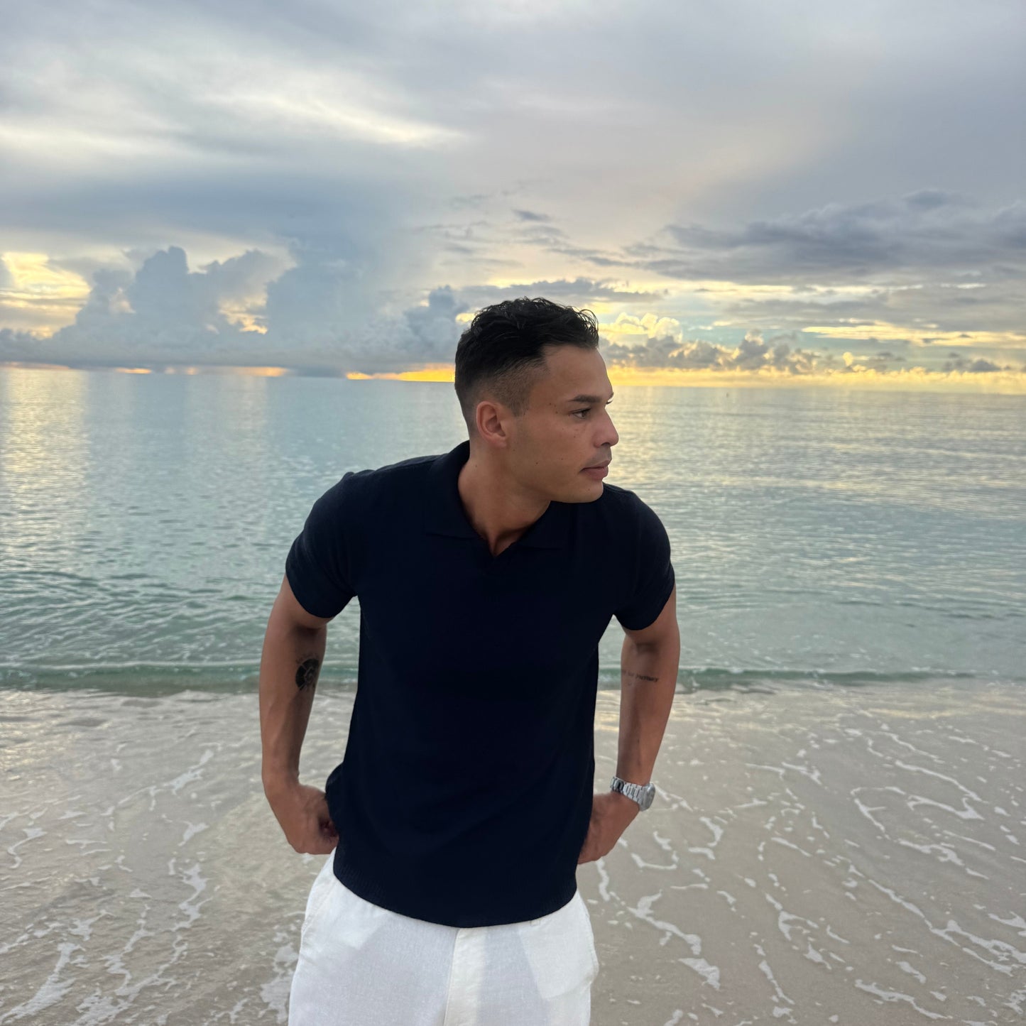 Capri Navy Knit Polo