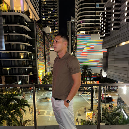 Capri Taupe Knit Polo