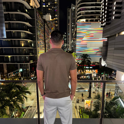 Capri Taupe Knit Polo