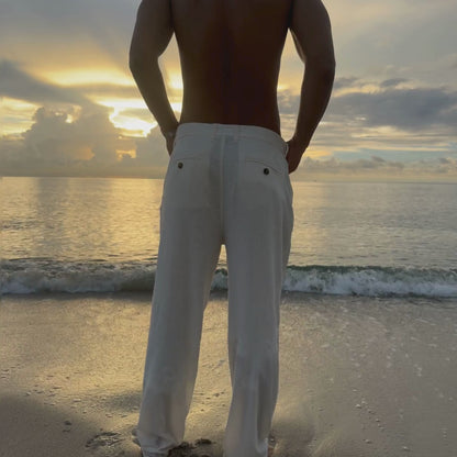 Como White Linen Trousers