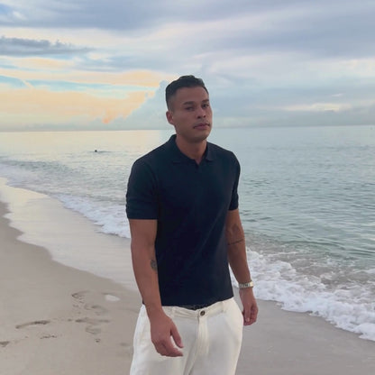 Capri Navy Knit Polo