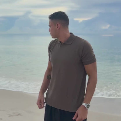 Capri Taupe Knit Polo